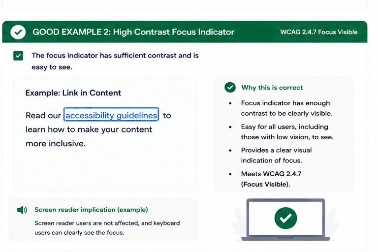 Link with a high-contrast focus indicator that is clearly visible against the page content.